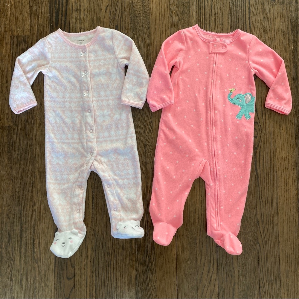 LIKE NEW Carters Fleece Footie Pajamas